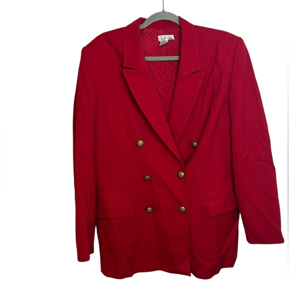 Talbots Red Vintage Wool Double Breasted Preppy Blazer - Picture 1 of 6